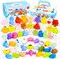80-Pack Mochi Squishy Toys – Kawaii Fidget Toys for Kids, Party Favors, Christmas, Birthday, Easter Goodie Bag Fillers, Classroom Prizes, Comes with Storage Box, No Duplicates